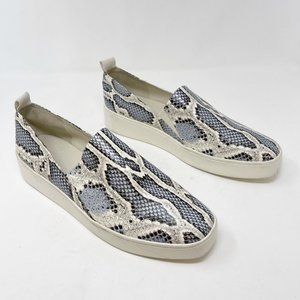 Vince Snake Print Slip-On Sneakers - Gray and Cream